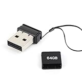 Chiavetta USB 2.0 64 GB Pendrive, Metallo Memoria Stick Flash Drive Con Cordino Portatile Compatibile Con...