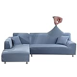 Jaotto Fodera per divano angolare estensibile 2 pezzi, copridivano elastico a forma di L, rivestimento...