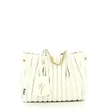 MANILA GRACE Borsa jasmin small a mano plissé B254EU bianco