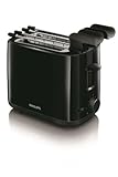 Philips Daily Collection HD2597/90 Tostapane Compatto con 2 Fessure e Riscaldamento, 650 W, Nero