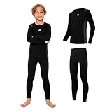 AMZSPORT Biancheria Intima Termica per Bambini, Set Intimo a Manica Lunga per Ragazzi, Comfort e...