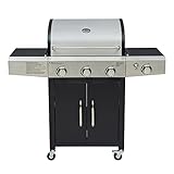 Arsard Barbecue a Gas Professionale XXL Con 4 Fuochi Multifunzione Da 13 KW, Completo Di Bruciatore...