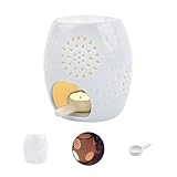 Locisne Ceramic Hollowing Floral Aroma Lamp Oil Diffusore Forno Romaterapia Ceramica Bruciatore di...