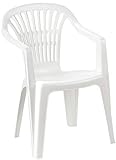 SF SAVINO FILIPPO Poltrona sedia Scilla in dura resina di plastica bianca impilabile con braccioli