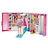 Barbie The Closet of Dreams - con Bambola bionda - Specchio - Oltre 25 Abiti e Accessori Malibu - 60 cm -...