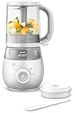 Philips Avent SCF875/02 EasyPappa Standard Plus 4 in 1 Cuocipappa Multifunzione, Cuoci a Vapore, Frulla,...