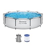 Bestway - Steel Pro MAX, piscina fuori terra, rotonda, set con pompa filtrante, diametro 305 x 76 cm,...