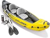 Intex 68307NP - Canoa Gonfiabile Explorer K2, 2 posti, con Accessori, PVC, Giallo, 312x91x51 cm