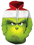 Cooleader Unisex Uggly 3D Grinch Felpa con Cappuccio per Ragazzi Ragazze Casual Manica Lunga Maglioni...