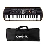 Casio SA-76 Mini Tastiera polifonica ad 8 Voci e 44 tasti, Nero/Arancio + Bag Trasporto Originale Casio