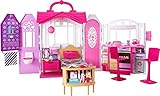 Barbie - Casa Vacanze Glam, Richiudibile, con Cucina, Camera da Letto, Bagno e Tanti Accessori,...
