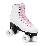 SMJ sport - Pattini classici da donna con cuscinetti a sfera ABEC7, colore bianco/rosa, turchese, per...