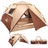 BETENST Tenda da Campeggio, Tenda Pop Up 3 Persone Famiglia Tenda a Cupola Impermeabile Antivento con 2...