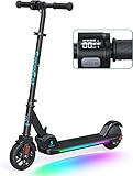 SmooSat E9 PRO Monopattino Elettrico Bambini da 8 anni, Luce Arcobaleno Colorata, Display a LED,...