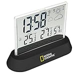 National Geographic Stazione meteorologica Radio con sensore da Esterno dal Design Trasparente con...