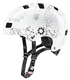 Uvex, casco da ciclismo per bambini, 3, Weiss ( white flower black ), 51-55 cm