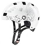 Uvex, casco da ciclismo per bambini, 3, Weiss ( white flower black ), 51-55 cm