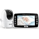 GHB Baby Monitor Video e Audio Videocamera Schermo 4.3'', 350°/110°, 720HD, Comunicazione...