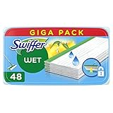 Swiffer Wet Lavapavimenti, 48 Panni Umidi, Limone, Maxi Formato, Pulizia Igienica Profonda, Rimuove...