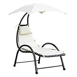 Outsunny Sedia Sdraio Imbottita Chaise Longue di Lusso Lettino Prendisole Esterno 195 × 100 × 202cm...