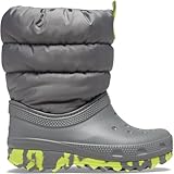 Crocs Stivale Unisex Bambino Classic Neo Puff Boot K Snow, Grigio ardesia., 16/17 EU