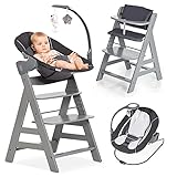 hauck Alpha Plus Newborn Set Deluxe - Seggiolone In Legno Evolutivo dalla Nascita - Sedia Bambini con...