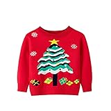 Generic Maglione Natalizio Bambina Renne Maglioni di Natale Babbo Natale Pullover Sweatshirt a Maniche...