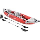 Intex 68309NP - Canoa Gonfiabile Excursion Pro K2, 2 posti, con Accessori, PVC, Rosso, 384x94x46 cm