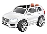 Babycar Auto per Bambini Volvo XC90 (Bianco) 12 Volt Potenziata con Telecomando sedili in Pelle Marroni e...