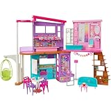 Barbie - Barbie Casa di Malibu (106 cm) playset casa delle Bambole con 2 Piani, 6 stanze, Ascensore...