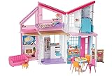 Barbie - Casa di Malibu - Casa di Barbie Malibu - Playset Trasformabile con Plug-and-Play - Oltre 25...