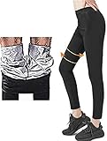 Yongge Pantaloni Sauna Dimagranti, Leggings Anticellulite Donna Fitness, Leggings Termici Vita Alta in...