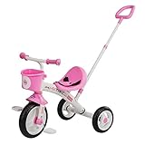 Triciclo Bambini U-GO 2in1, Triciclo Bimba con Maniglione ad Altezza Regolabile, Cinture di Sicurezza e...