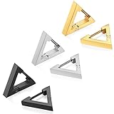 JewelryWe Orecchini a Triangolo classici da Donna Uomo in Acciaio Inossidabile Stallone Colore Scelta