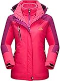 TACVASEN Giacche 3 in 1 Donna Giacca in Pile Impermeabile Inverno Abbigliamento Sportivo da Snowboard per...