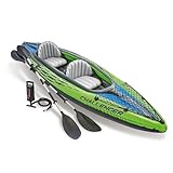 Intex 68306NP - Canoa Gonfiabile Challenger K2, 2 posti, con Accessori, PVC, Multicolore, 351x76x38 cm