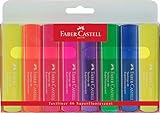 Faber-Castell 154662 - Set di evidenziatori TL 1546, confezione da 8, colori neon, con punta a cuneo a...