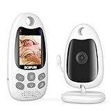 BOIFUN Baby Monitor, Videocamera Schermo da 2 Pollici, 750mAh Batteria Ricaricabile, VOX Rilevamento Del...