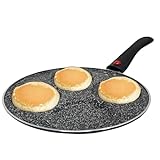 NAMAI- Padella Per Pancake Antiaderente - per Uova- Manico Removibile- Alluminio Pressofuso - 23 cm...