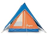 Bertoni Tende, SOGNO, Tenda da Campeggio Canadese, 3 Posti, Altezza Interna 140 cm, Colore Blu/Arancio...
