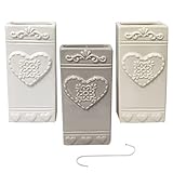 SET 3 MAURY'S HEART EVAPORATORE IN CERAMICA 7 X 3,5X H17,5 IN COLORE ASSORTITO