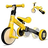 Triciclo per Bambini 1 2 3 4 Anni, Bici Senza Pedali Triciclo con Pedali da Rimovibile 3 in 1, Giochi per...