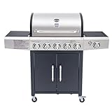 Arsard Barbecue a Gas Professionale XXL Con 6 Fuochi Multifunzione Da 19 KW, Completo Di Bruciatore...