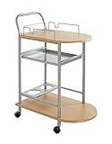 HAKU Möbel Carrello da cucina, MDF, alluminio-faggio, L 65 x P 35 x A 83 cm