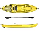 ATLANTIS Kayak-Canoa Ocean Giallo - cm 266 sit on top, pagaia inclusa, per utilizzo in mare, lago e fiume