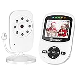 NWOUIIAY Baby Baby Video 2,4 GHz Wireless Baby Monitor 2,4' HD LCD Videocamera per Bambino con VOX...