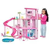 Barbie - Casa dei Sogni di Barbie, playset casa delle bambole con piscina, scivolo a 3 piani, ascensore e...