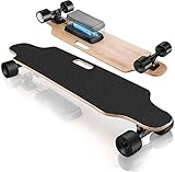 Caroma Skateboard Elettrico con Telecomando, Longboard Elettrico con Motore Hub 350W/900W per Adolescenti...