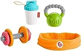 Fisher-Price - Set regalo Baby Muscoli, con 4 giocattoli a tema fitness con fascia indossabile, sonaglino...