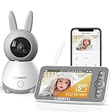 DEATTI Baby Monitor Video e Audio, 1080P Telecamera Bambini con Monitor, Controllo Tramite APP Mobile &...